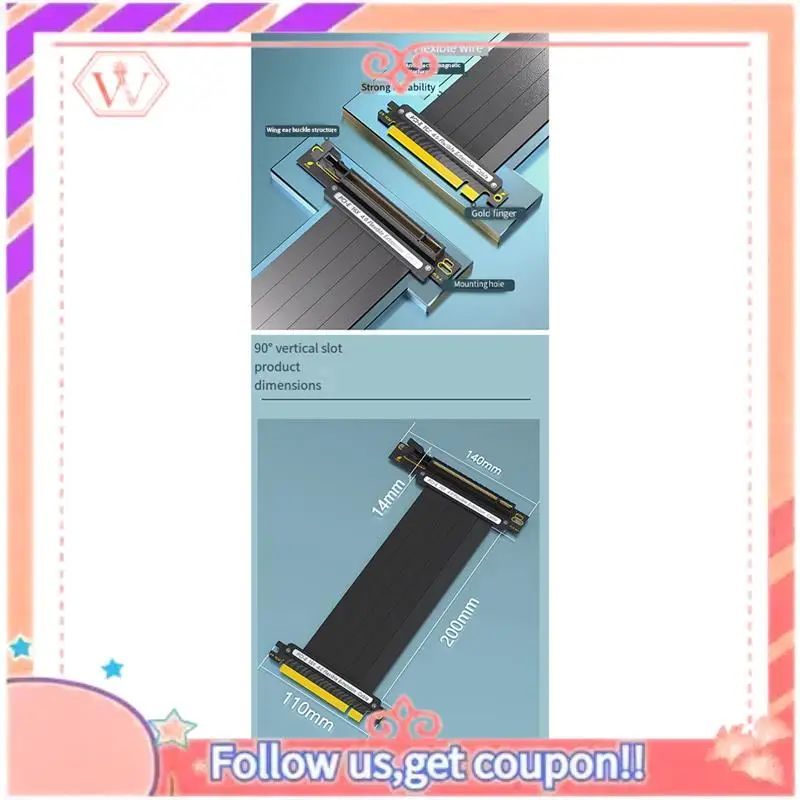 Upgraded Full Speed PCIE-E16X To 16X 4.0 Graphics Card Extension Cable PCI Express GPU Expansion Card Adapter Card Extender A Ea
Upgraded Full Speed PCIE-E16X To 16X 4.0 Graphics Card Extension Cable PCI Express GPU Expansion Card Adapter Card Extender A Ea