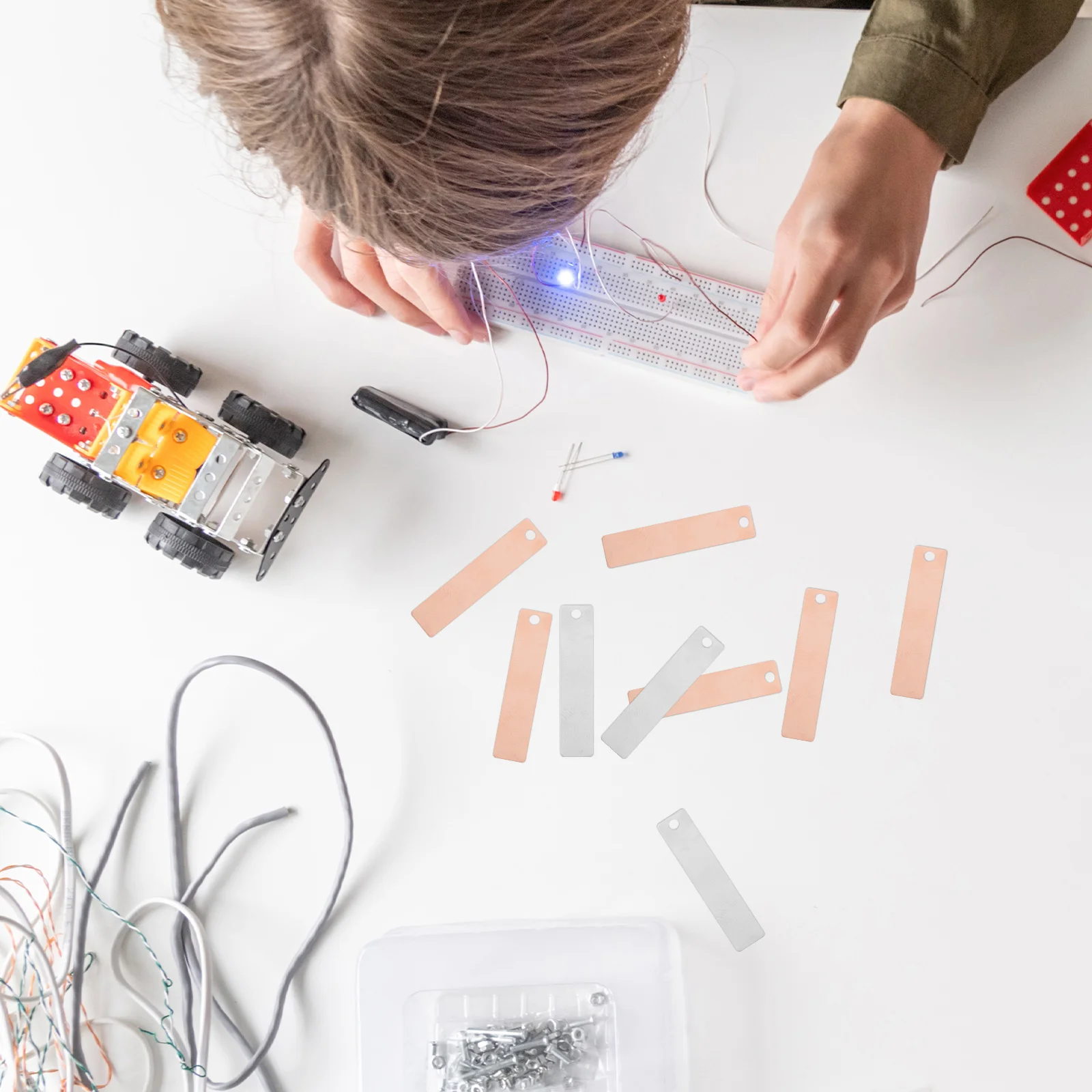 20Pcs Pure Zinc Anode Sheets with Copper Strips for Science Fair Projects Experiments Electroplating Sets Kids Stem
20Pcs Pure Zinc Anode Sheets with Copper Strips for Science Fair Projects Experiments Electroplating Sets Kids Stem