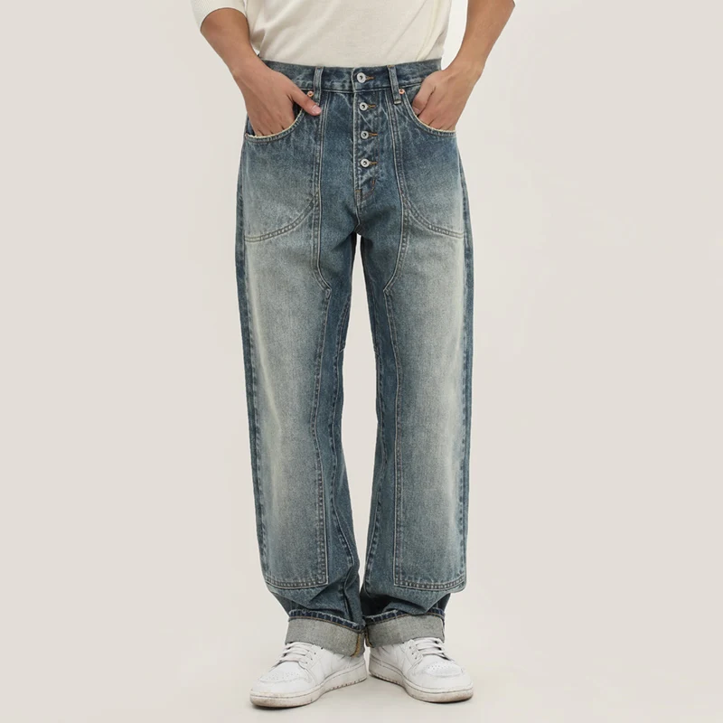 Washed Denim Motorcycle Riding Pants Loose Fit Red Ear Jeans Youth Trendy Middle Waist Straight Leg Non-Stretch Cotton 100%
Washed Denim Motorcycle Riding Pants Loose Fit Red Ear Jeans Youth Trendy Middle Waist Straight Leg Non-Stretch Cotton 100%
