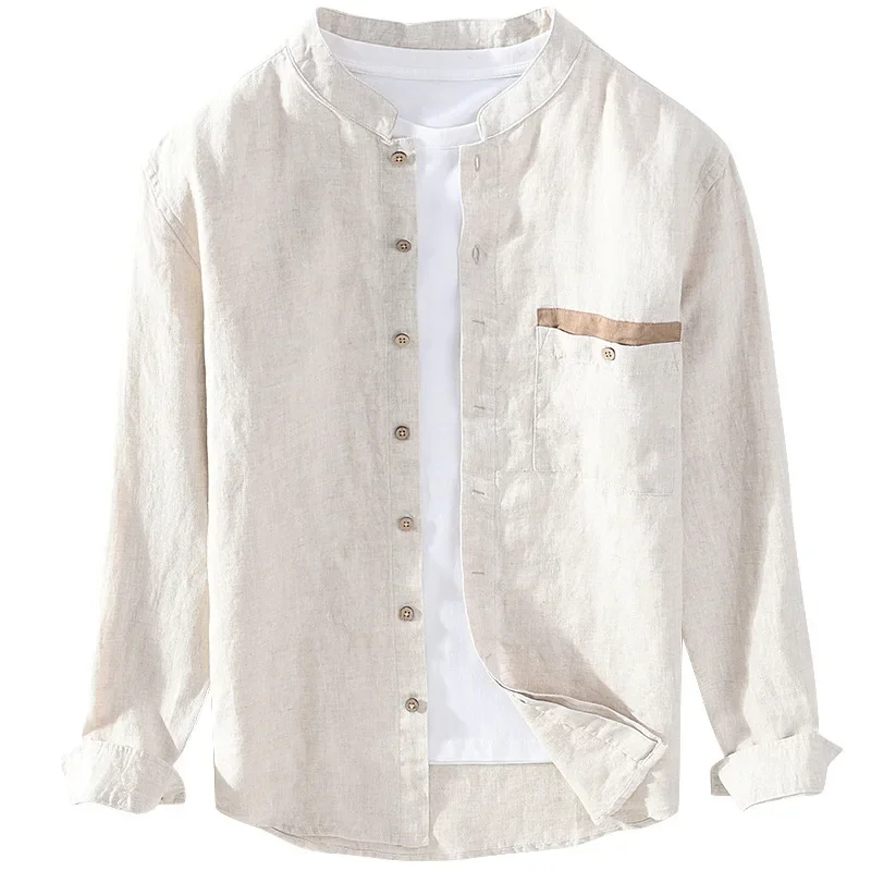 2022 Autumn New Shirt Men's Style Standing Neck Long Sleeve Loose Casual Loose Versatile Fashion Wooden Button Shirt Men's
2022 Autumn New Shirt Men's Style Standing Neck Long Sleeve Loose Casual Loose Versatile Fashion Wooden Button Shirt Men's