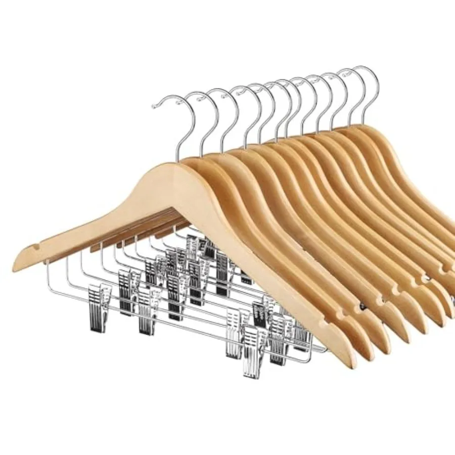 12 Pack High-Grade Wooden Suit Hangers Skirt Hangers with Clips Solid Wood Pants Hanger Natural Smooth Finish Premium Wood Hang
12 Pack High-Grade Wooden Suit Hangers Skirt Hangers with Clips Solid Wood Pants Hanger Natural Smooth Finish Premium Wood Hang