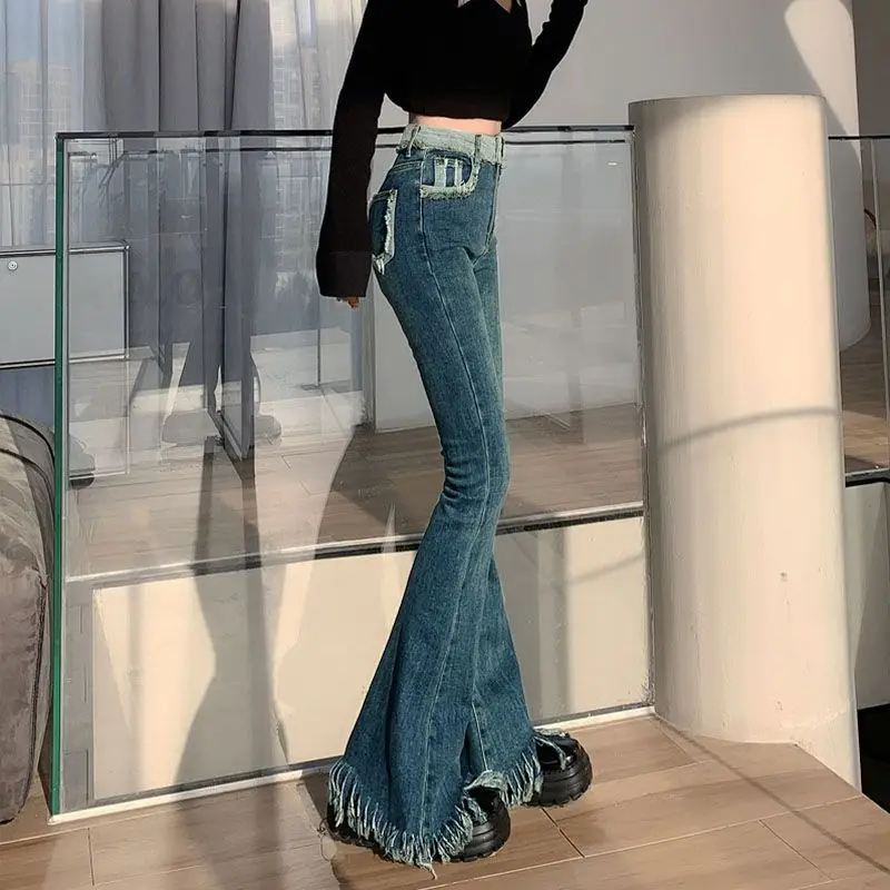 Floor Length Slimming Micro Flare Women Jeans Vintage Design Fringe Trim New Hot Girl Style 2026
Floor Length Slimming Micro Flare Women Jeans Vintage Design Fringe Trim New Hot Girl Style 2026