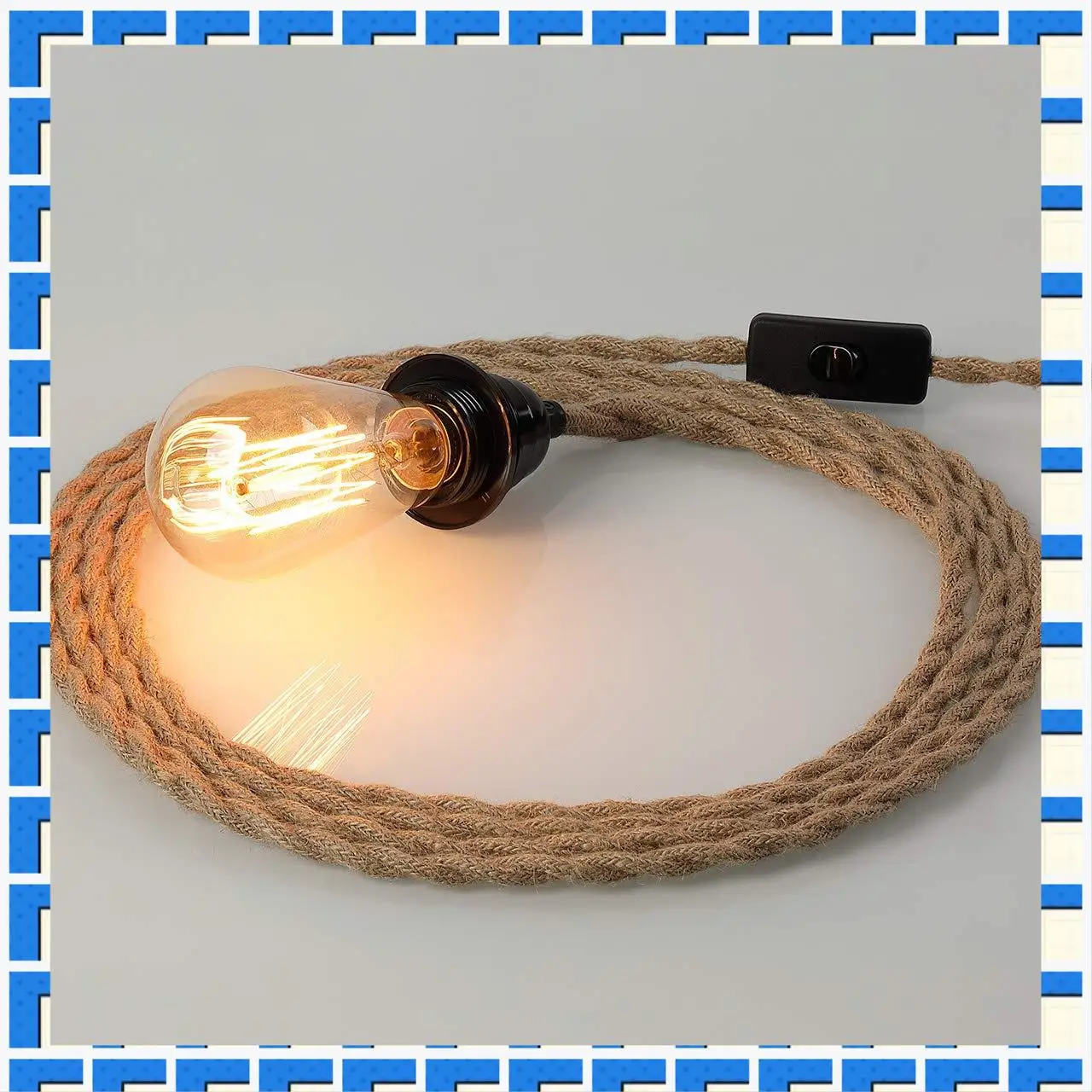 ABNG Pendant Light Cord,Hanging Light Kit With Switch Plug In,15FT Jute Rope Hang Lamp,Industrial Pendant Light Set-US Plug
ABNG Pendant Light Cord,Hanging Light Kit With Switch Plug In,15FT Jute Rope Hang Lamp,Industrial Pendant Light Set-US Plug