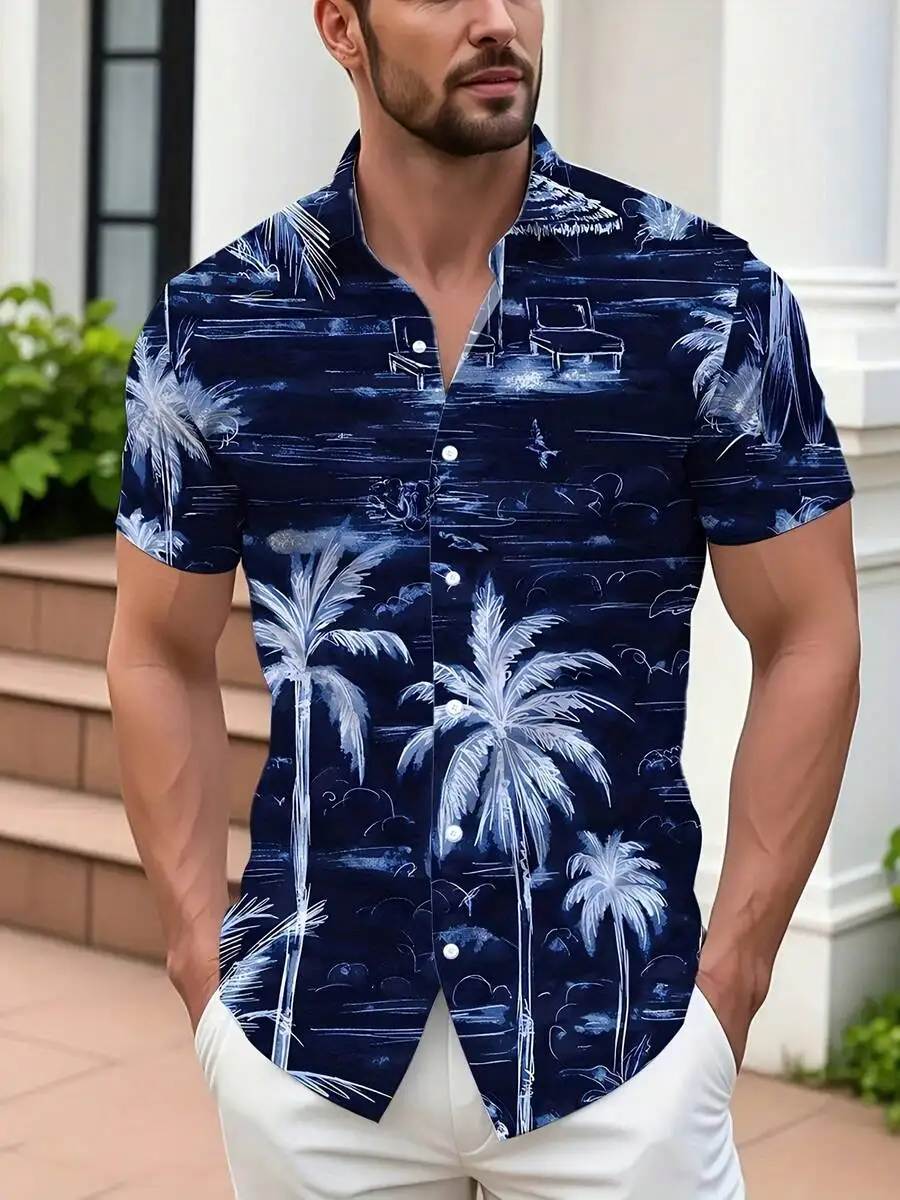 Mens Hawaiian Shirt Tropical Palm Tree Ocean Print Casual Short Sleeve Button Down Summer Beach Shirt
Mens Hawaiian Shirt Tropical Palm Tree Ocean Print Casual Short Sleeve Button Down Summer Beach Shirt