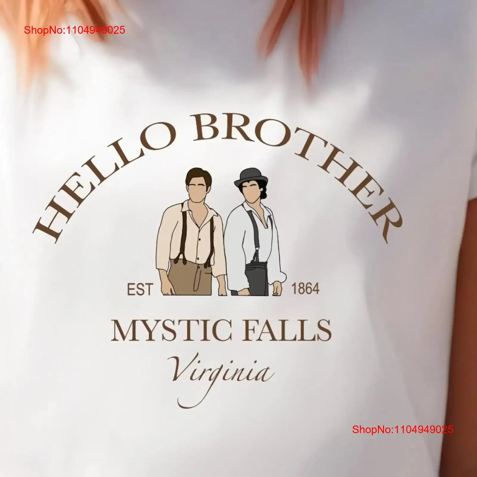 Футболка «Hello Brother» Дневники вампира Фан Стефан и Дамон Сальваторе Мистик Фолз Вирджиния винтажная стираная мягкая мода для дома
Футболка «Hello Brother» Дневники вампира Фан Стефан и Дамон Сальваторе Мистик Фолз Вирджиния винтажная стираная мягкая мода для дома