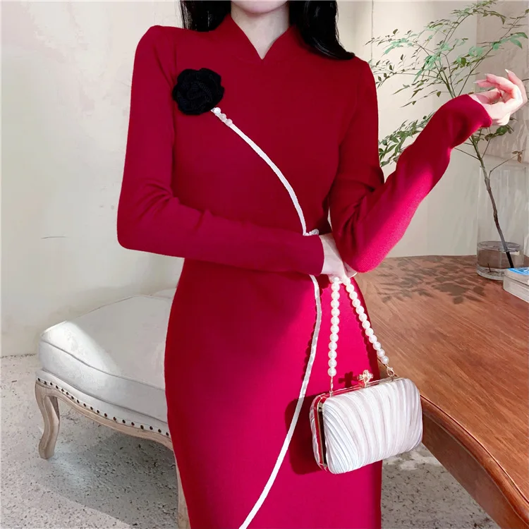 7875, новое китайское платье Cheongsam, весеннее улучшенное длинное платье ручной работы с воротником-стойкой и цветочным разрезом в виде розы
7875, новое китайское платье Cheongsam, весеннее улучшенное длинное платье ручной работы с воротником-стойкой и цветочным разрезом в виде розы