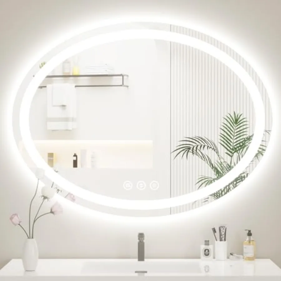 Oval LED Mirror for Bathroom 40"x30", Lighted Bathroom Vanity Mirror with Lights - Anti-Fog, Front Light and Backlit, Dimmable,
Oval LED Mirror for Bathroom 40"x30", Lighted Bathroom Vanity Mirror with Lights - Anti-Fog, Front Light and Backlit, Dimmable,