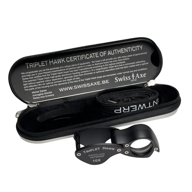 Swiss Axe Triplet Hawk 10X Jewelers Loupe 21mm Triplet Lens Aplanatic Achromatic Correction Diamond Grading Magnifier
Swiss Axe Triplet Hawk 10X Jewelers Loupe 21mm Triplet Lens Aplanatic Achromatic Correction Diamond Grading Magnifier