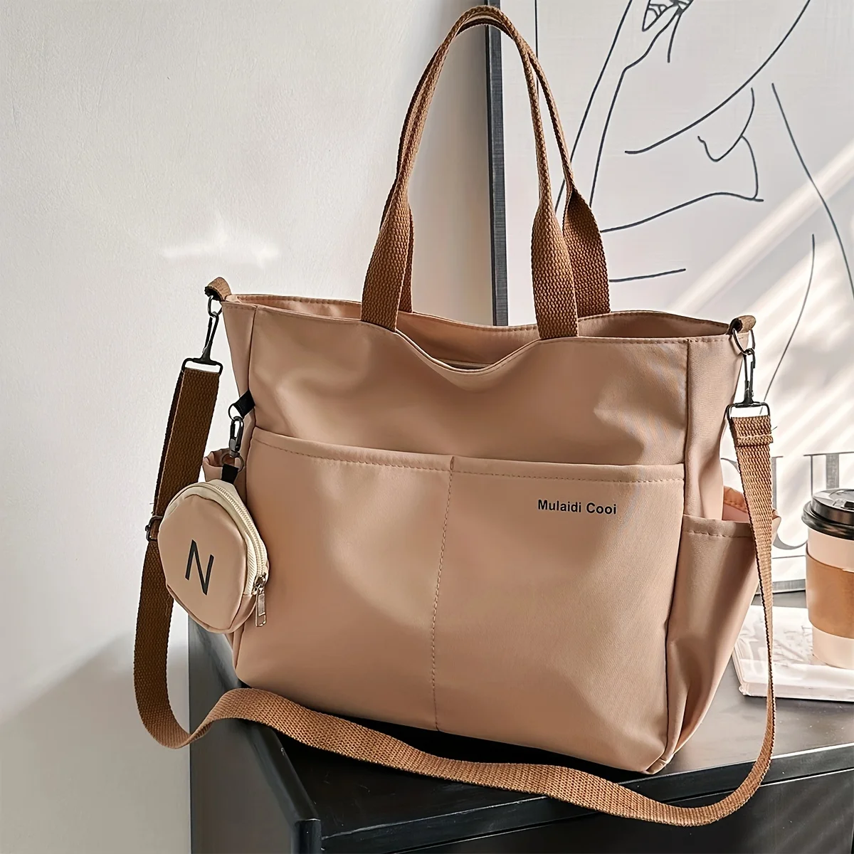 Large Capacity Canvas Bag, Lightweight Shoulder Bag For Travel With Mini Zipper Purse
Large Capacity Canvas Bag, Lightweight Shoulder Bag For Travel With Mini Zipper Purse