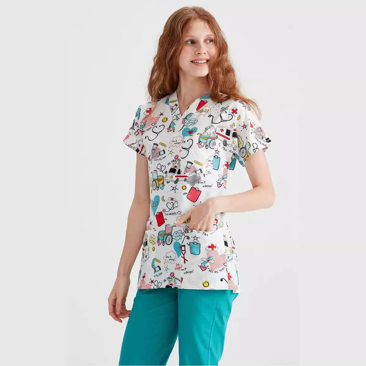 2025 new European and American 3D printed women's protective work clothes Halloween small floral V-neck short sleeved nurse work
2025 new European and American 3D printed women's protective work clothes Halloween small floral V-neck short sleeved nurse work