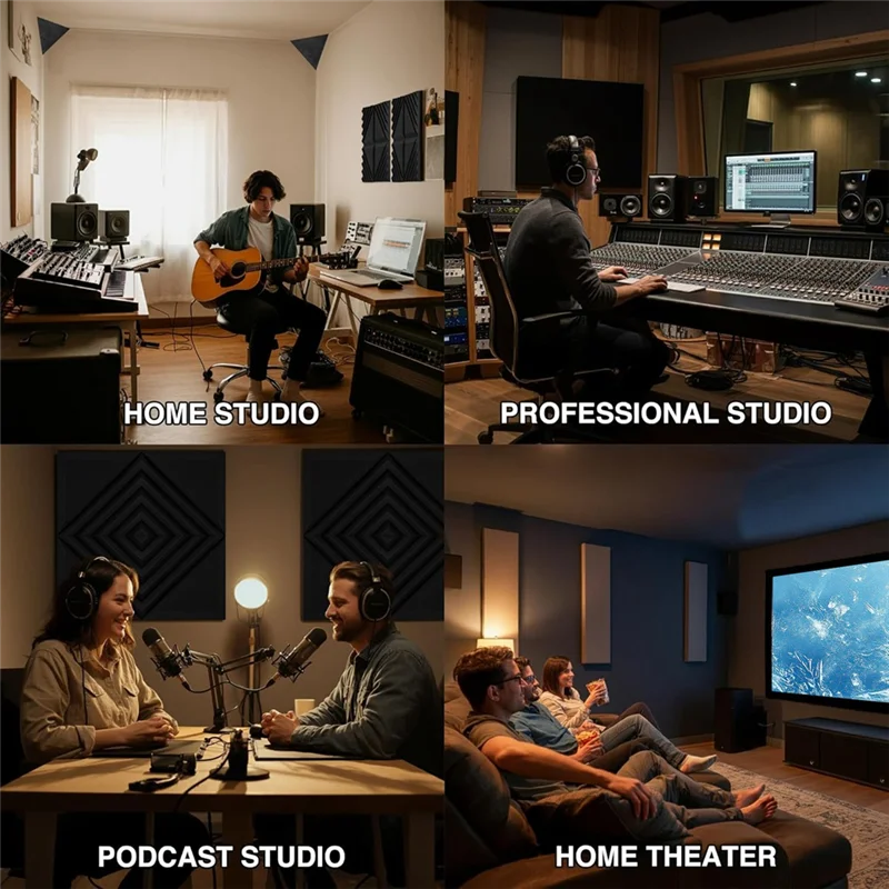 A37Q-12 Pack Sound Proof Foam Panels For Walls, 12X12x2 Inches Half-Slash Style Acoustic Panels For Home Studio
A37Q-12 Pack Sound Proof Foam Panels For Walls, 12X12x2 Inches Half-Slash Style Acoustic Panels For Home Studio