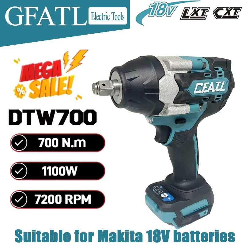 CEATL DTW700 18V Cordless Impact Wrench Brushless Motor 700 Nm Variable Speed Electric Wrench , for Makita 18V batteries
CEATL DTW700 18V Cordless Impact Wrench Brushless Motor 700 Nm Variable Speed Electric Wrench , for Makita 18V batteries