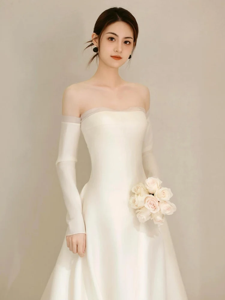 Белое свадебное платье Ele 2024: Новинка, простое, из атласа, с длинными рукавами, для гостей, из мягкого атласа, с эффектным кроем
Белое свадебное платье Ele 2024: Новинка, простое, из атласа, с длинными рукавами, для гостей, из мягкого атласа, с эффектным кроем