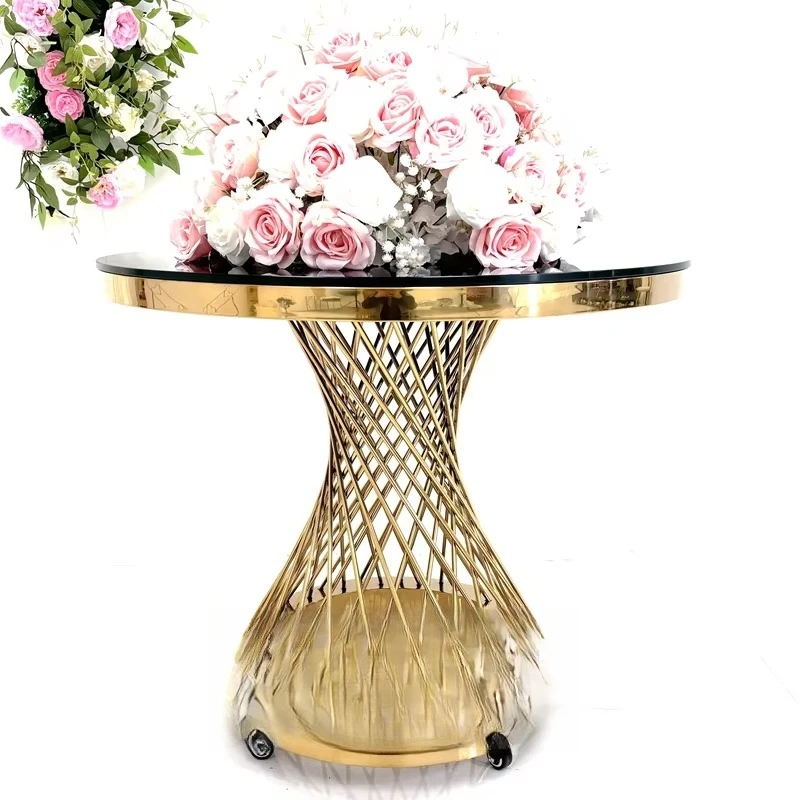 Modern Round Cake Table Gold Stainless Steel With Movable Wheels for Wedding Hotel Outdoor Living Room Dining Use
Modern Round Cake Table Gold Stainless Steel With Movable Wheels for Wedding Hotel Outdoor Living Room Dining Use