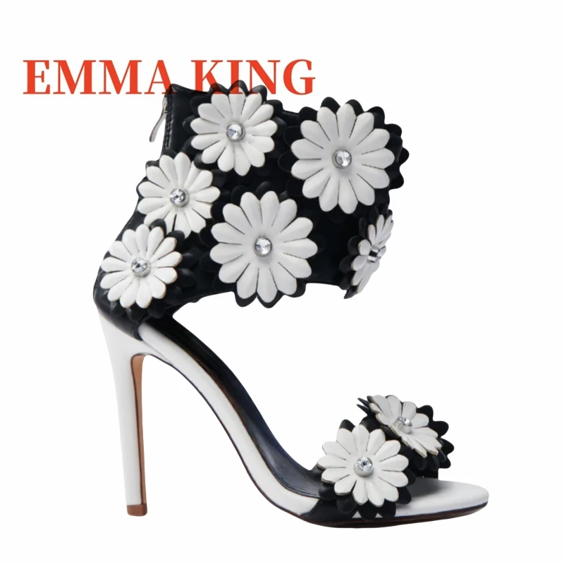 3D Floral Decor Ankle Buckle Sandals Open Toe Stilettos High Heels High for Women Back Zipper Shoes 2025 New Zapatos Para Mujere
3D Floral Decor Ankle Buckle Sandals Open Toe Stilettos High Heels High for Women Back Zipper Shoes 2025 New Zapatos Para Mujere