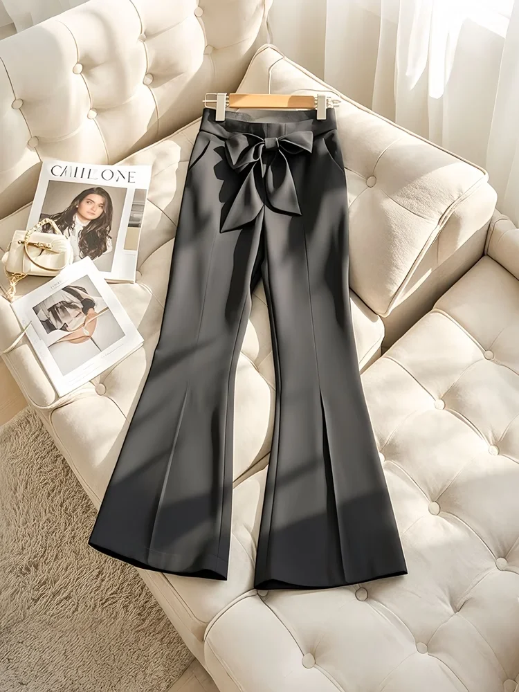 Women's Monochromatic High Waist Bell-bottoms Casual Trousers All-match Simplicity Office Clothes New Style Fashion Autumn C153
Women's Monochromatic High Waist Bell-bottoms Casual Trousers All-match Simplicity Office Clothes New Style Fashion Autumn C153