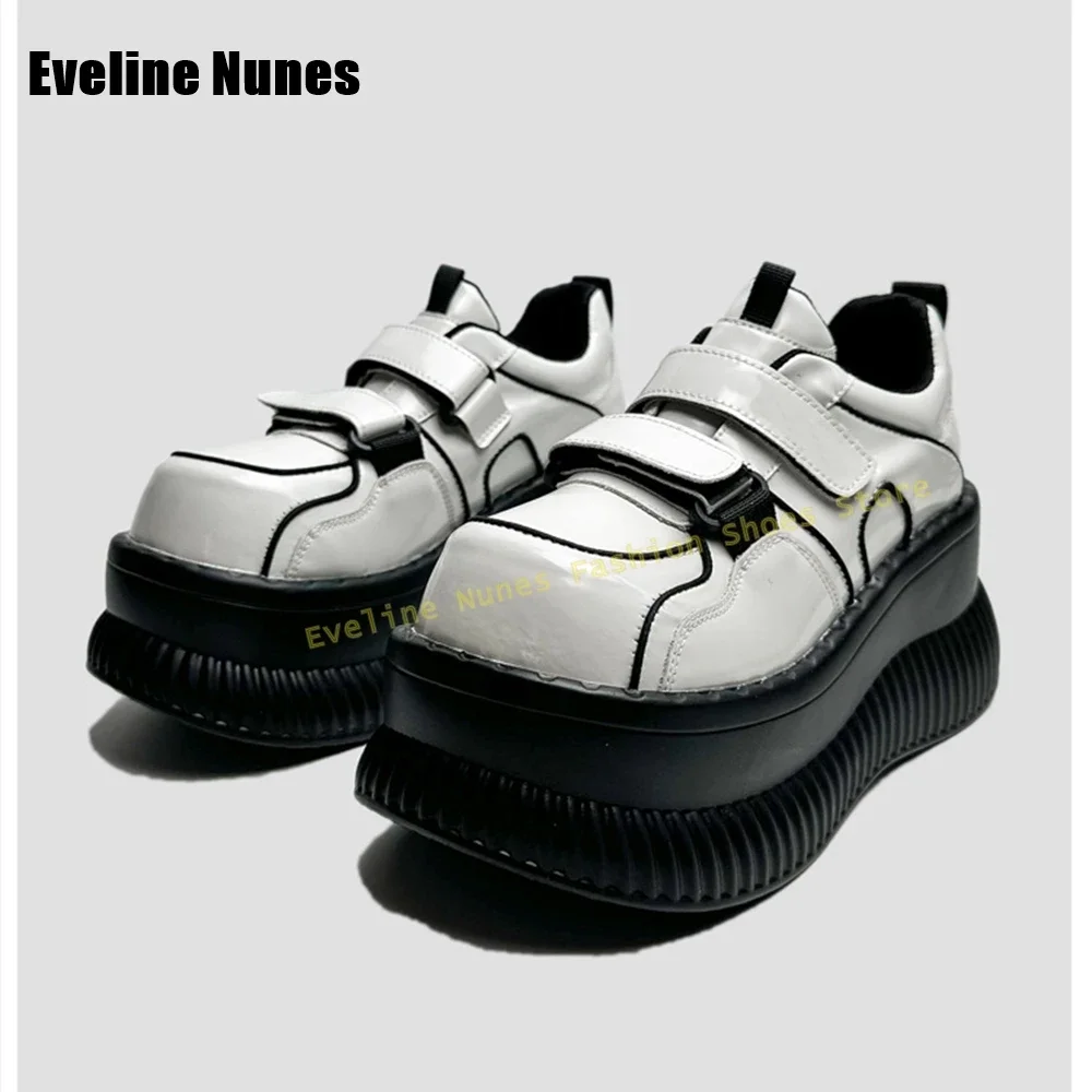 Hook and Loop Platform Pantshoes Round Toe Thick Sole Height Increasing Patchwork Women Fashion Pumps Sweet Cool Style Summer
Hook and Loop Platform Pantshoes Round Toe Thick Sole Height Increasing Patchwork Women Fashion Pumps Sweet Cool Style Summer
