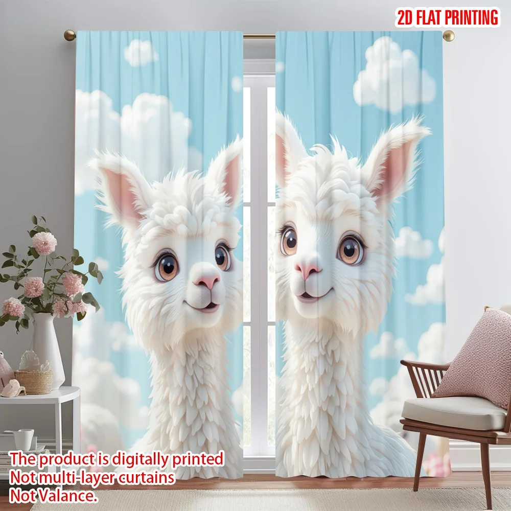 2D flat printing 2pcs Scene Curtains Cute Fluffy Alpacas Digital Printed Polyester Drapes Family Party Decoration Use for Indoor
2D flat printing 2pcs Scene Curtains Cute Fluffy Alpacas Digital Printed Polyester Drapes Family Party Decoration Use for Indoor