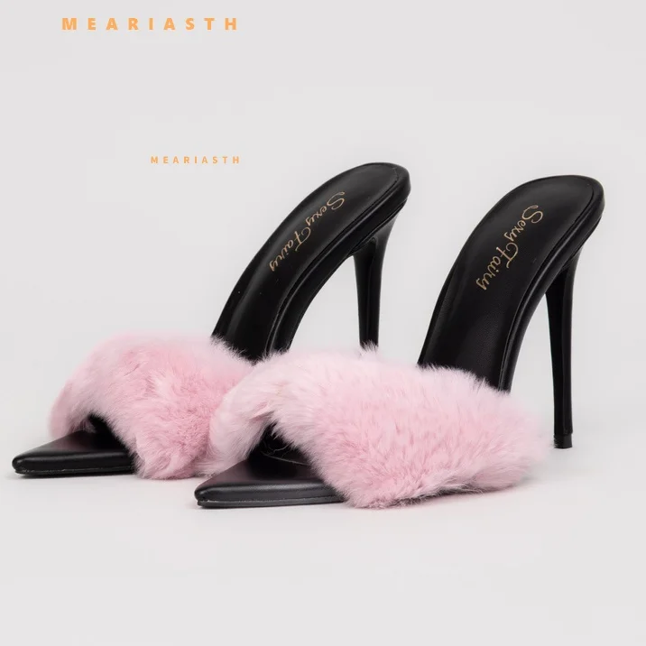 Women pointed Peep Toe Mules Artificial Fur Slip On Gold White Thin High Sandals Big Size 35-44 High Quality Summer Brand Heels
Women pointed Peep Toe Mules Artificial Fur Slip On Gold White Thin High Sandals Big Size 35-44 High Quality Summer Brand Heels