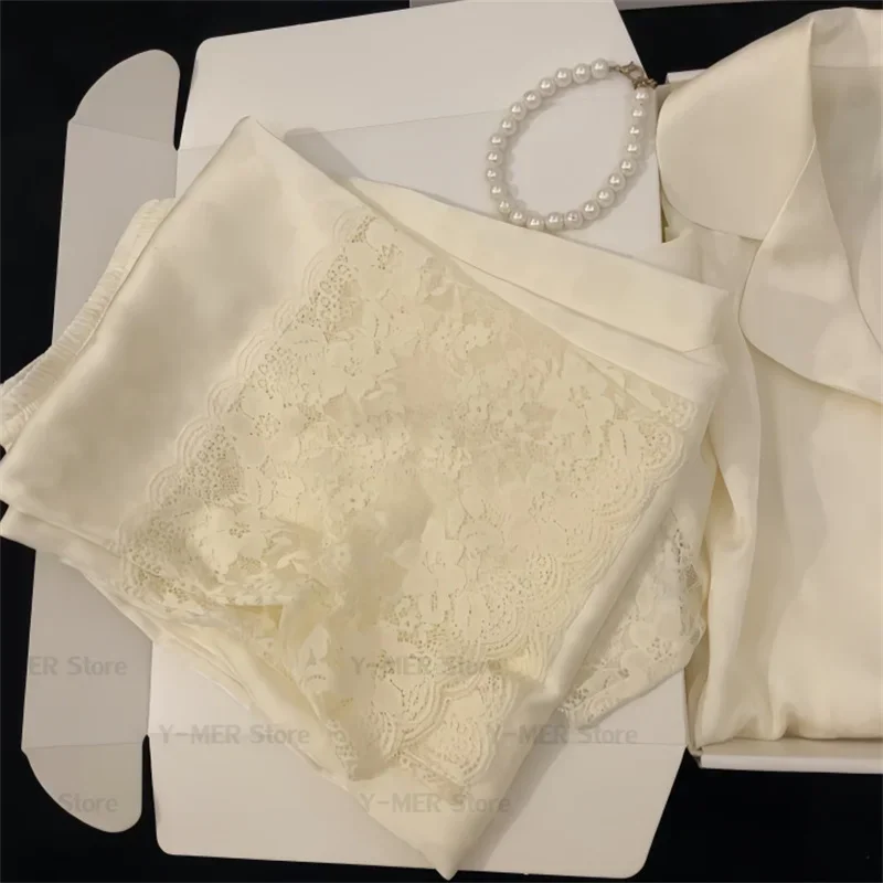 Women Summer New Lace Embroidery Short Sleeve Shirt Pants 2Pcs Ice Silk Homewear Summer New Lingerie Trousers Suit Loungewear
Women Summer New Lace Embroidery Short Sleeve Shirt Pants 2Pcs Ice Silk Homewear Summer New Lingerie Trousers Suit Loungewear
