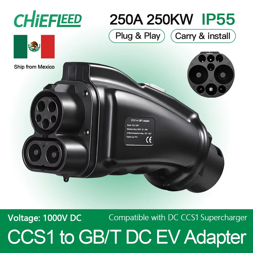Chiefleed EVSE CCS1 to GBT EV Charger Adapter For Chinese Car Adapter DC Fast CCS to GBT Charging Station 1000V 200KW Charger
Chiefleed EVSE CCS1 to GBT EV Charger Adapter For Chinese Car Adapter DC Fast CCS to GBT Charging Station 1000V 200KW Charger