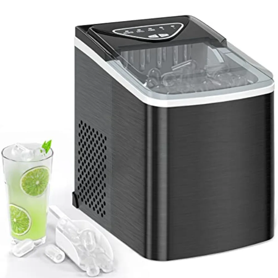 Ice Makers Countertop, Compact Counter Machine, Self Cleaning, 26L/24H, 9 Ice Cubes S/L Pellet in 6-8 Mins, Portable Icemaker w
Ice Makers Countertop, Compact Counter Machine, Self Cleaning, 26L/24H, 9 Ice Cubes S/L Pellet in 6-8 Mins, Portable Icemaker w