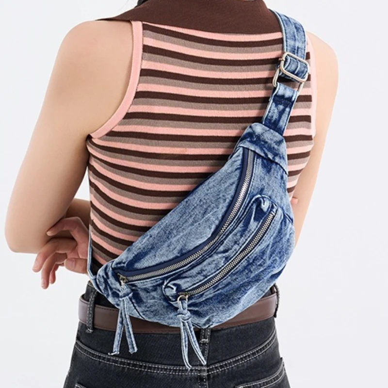 Women's Washed Denim Blue Shoulder Crossbody Bag, Retro Cool Distressed Small Purse, Simple Casual Daily сумка женская Bag
Women's Washed Denim Blue Shoulder Crossbody Bag, Retro Cool Distressed Small Purse, Simple Casual Daily сумка женская Bag