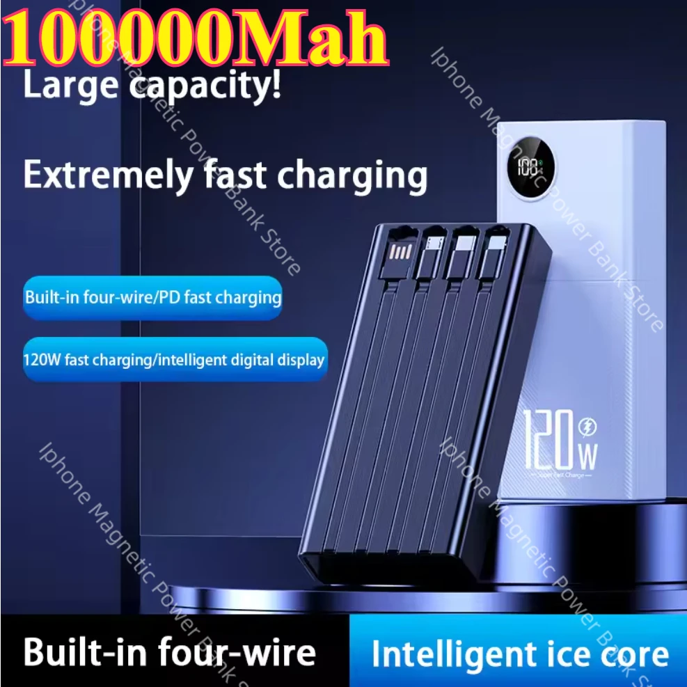 Новый аккумулятор емкостью 100000 мАч с проводом, сверхбыстрая зарядка аккумулятора 120 Вт, аккумулятор большой емкости для Iphone 16 15 Samsung Xiaomi
Новый аккумулятор емкостью 100000 мАч с проводом, сверхбыстрая зарядка аккумулятора 120 Вт, аккумулятор большой емкости для Iphone 16 15 Samsung Xiaomi