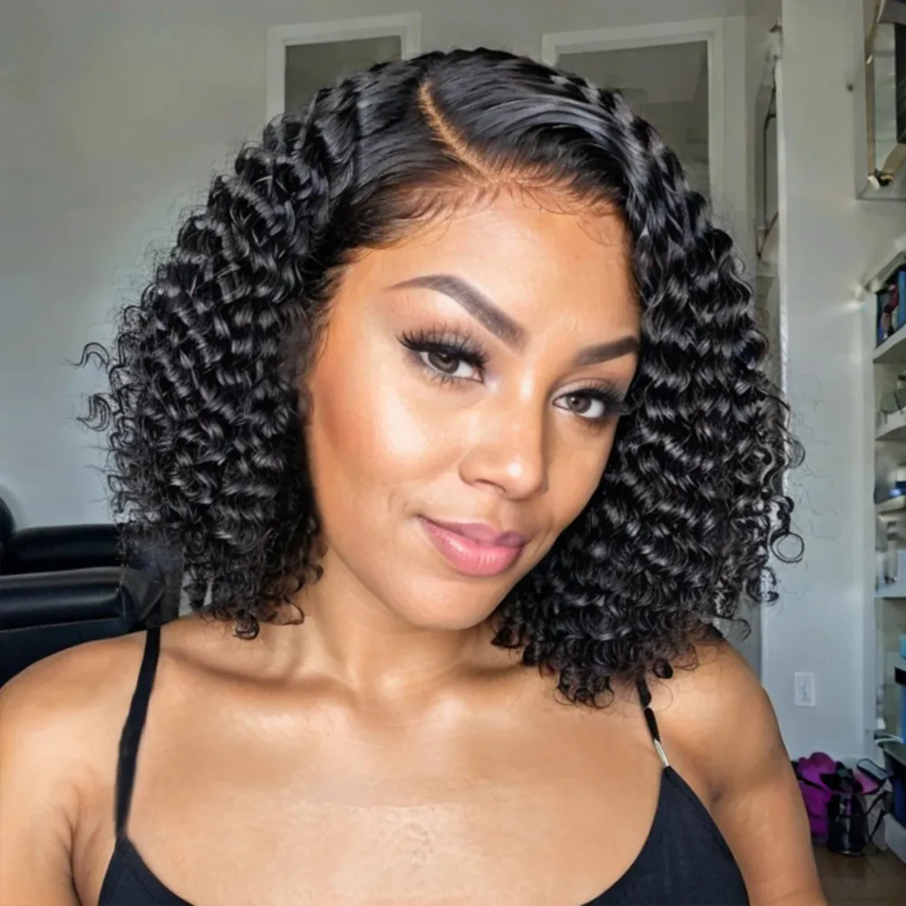 200 Density Deep Curly Short Bob Wig Pre Plucked Wet and Wavy 13x4 Lace Front Wigs Human Hair Brazilian Virgin 100% Human Hair
200 Density Deep Curly Short Bob Wig Pre Plucked Wet and Wavy 13x4 Lace Front Wigs Human Hair Brazilian Virgin 100% Human Hair