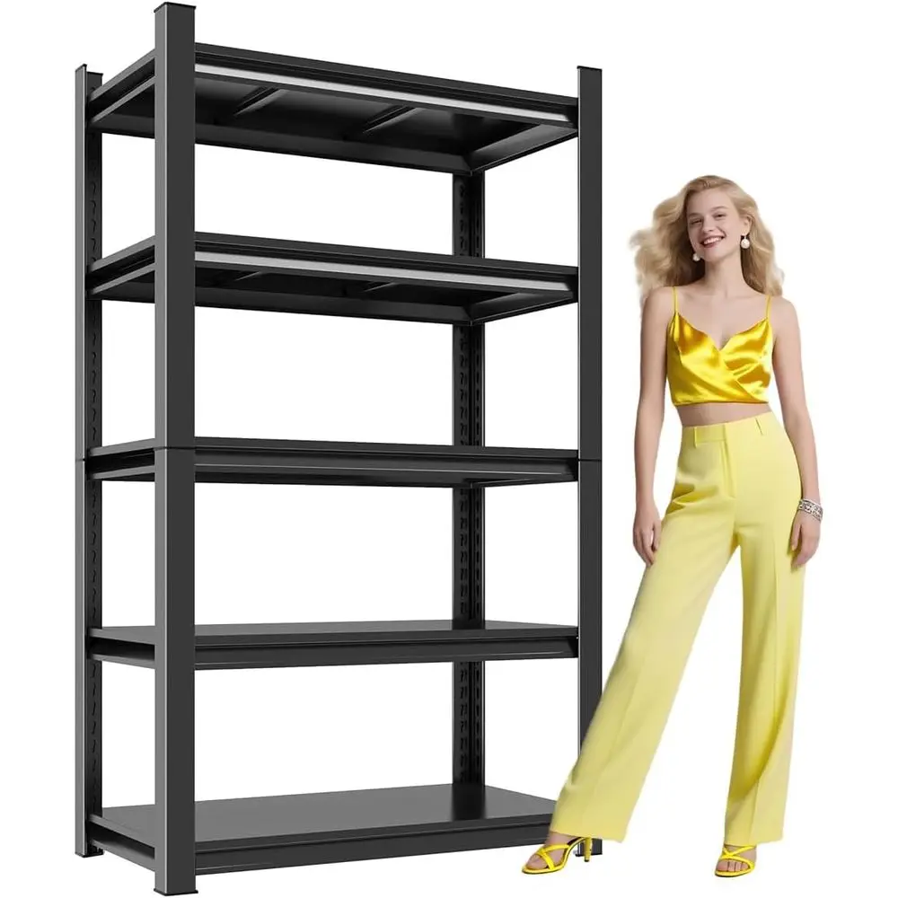 Heavy-Duty 72H 5-Tier Adjustable Metal Storage Shelves, 3000 lbs Capacity, 36W x 14D, Black
Heavy-Duty 72H 5-Tier Adjustable Metal Storage Shelves, 3000 lbs Capacity, 36W x 14D, Black