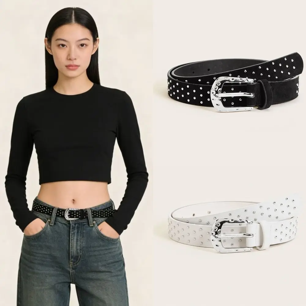 Trendy Pin Buckle Suede Leather Rivet Belt Luxury Design Versatile Women Waist Belt Waistband Jeans Decoration
Trendy Pin Buckle Suede Leather Rivet Belt Luxury Design Versatile Women Waist Belt Waistband Jeans Decoration