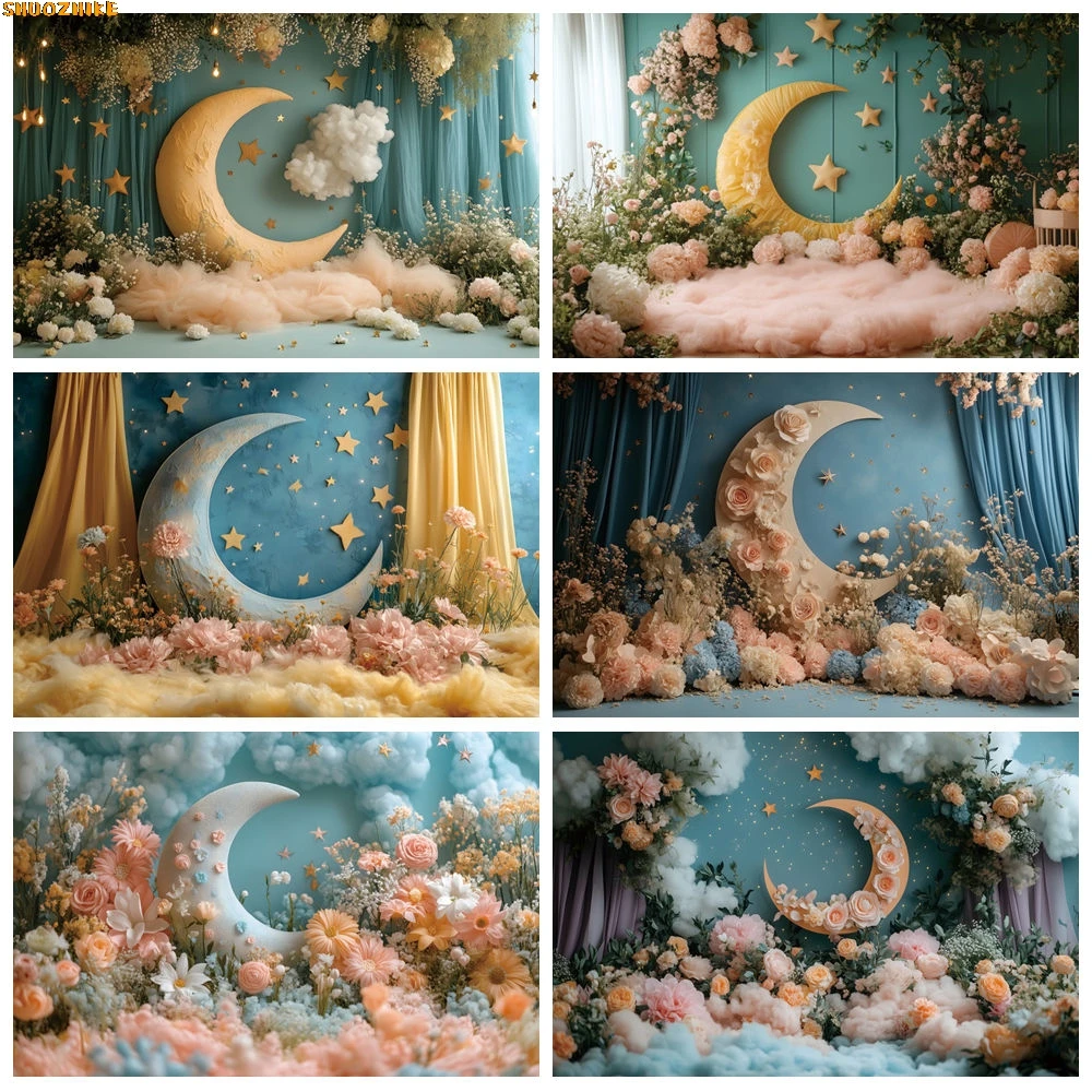 Moon Stars Clouds Flower Backdrop for Princess Girl Birthday Party Indoor Baby Shower Cake Smash Photography Background Decor
Moon Stars Clouds Flower Backdrop for Princess Girl Birthday Party Indoor Baby Shower Cake Smash Photography Background Decor