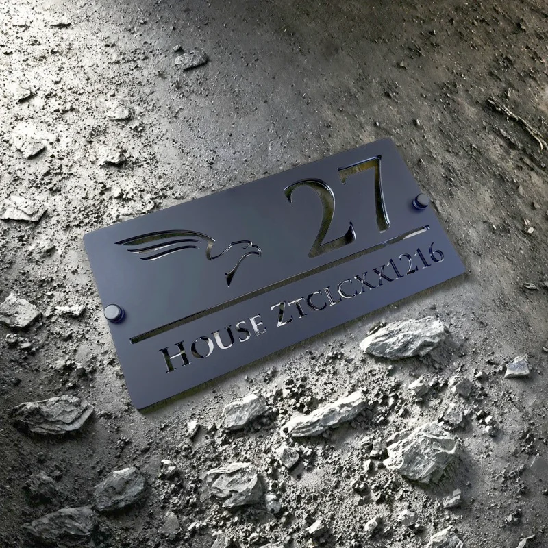 Матовый черный 3D знак с эмблемой орла и номерами дома — лазерная резка, акриловая адресная табличка на заказ для декора стен 280 мм x 140 мм
Матовый черный 3D знак с эмблемой орла и номерами дома — лазерная резка, акриловая адресная табличка на заказ для декора стен 280 мм x 140 мм