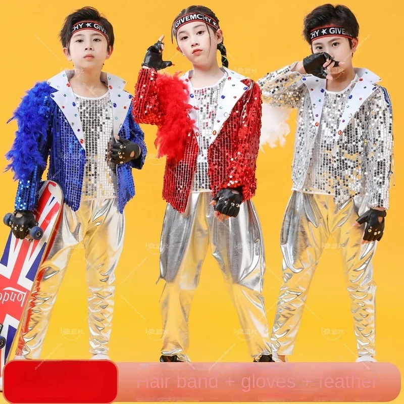 New Children's Jazz Dance Performance Costume Sequins for Boys and Girls Street Dance Show Modern Performance Costume
New Children's Jazz Dance Performance Costume Sequins for Boys and Girls Street Dance Show Modern Performance Costume
