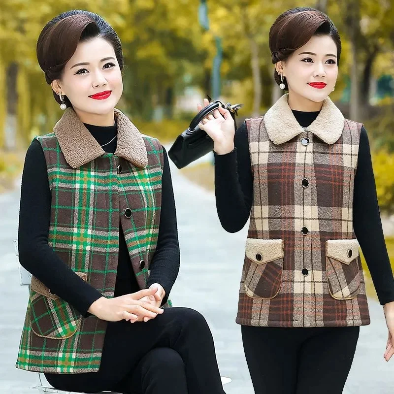 Middle Aged Mother Sleeveless Jacket Ladies Lamb Wool Vest Outwear Femme Large Size 6XL Waistcoat Coat
Middle Aged Mother Sleeveless Jacket Ladies Lamb Wool Vest Outwear Femme Large Size 6XL Waistcoat Coat