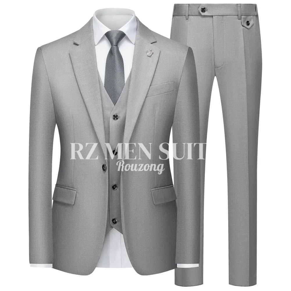 Mens Suits Slim Fit 3 Piece Tuxedo Suit One Button Solid Prom Wedding Party Blazer Vest Pants Set costumes hommes
Mens Suits Slim Fit 3 Piece Tuxedo Suit One Button Solid Prom Wedding Party Blazer Vest Pants Set costumes hommes