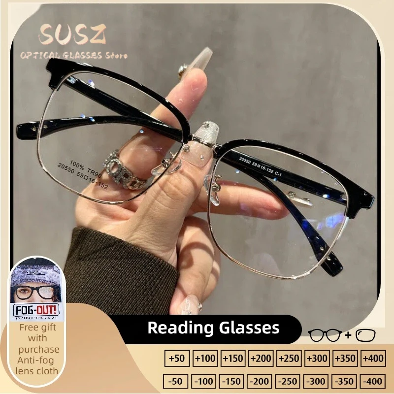 SUSZ Reading Glasses Eyebrow Frame Square Full Rim High Quality Prescription Glasses Square Oversize Frame Myopia Glasses
SUSZ Reading Glasses Eyebrow Frame Square Full Rim High Quality Prescription Glasses Square Oversize Frame Myopia Glasses