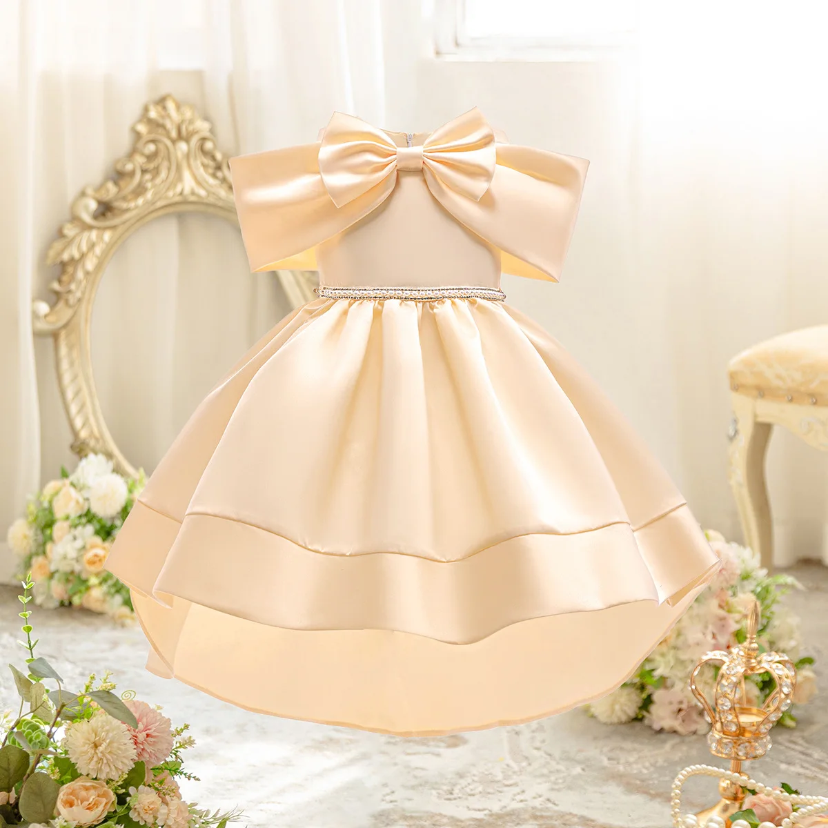 Children's Satin Princess Dress Off-Shoulder Girl Party Dress for Kids Clothes Flower Girl Wedding Dress for Formal Occasion
Children's Satin Princess Dress Off-Shoulder Girl Party Dress for Kids Clothes Flower Girl Wedding Dress for Formal Occasion