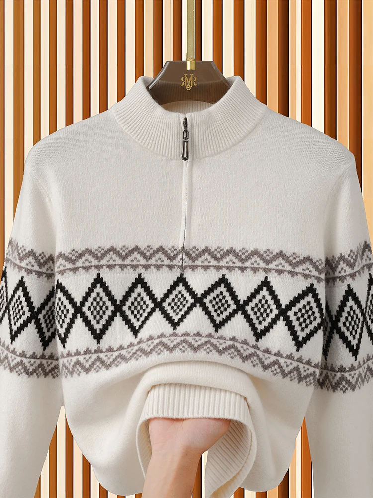 Мужской вязаный свитер свободного кроя на молнии с контрастными вставками, осенне-зимний, теплый, повседневный, с геометрическим узором, базовый слой
Мужской вязаный свитер свободного кроя на молнии с контрастными вставками, осенне-зимний, теплый, повседневный, с геометрическим узором, базовый слой