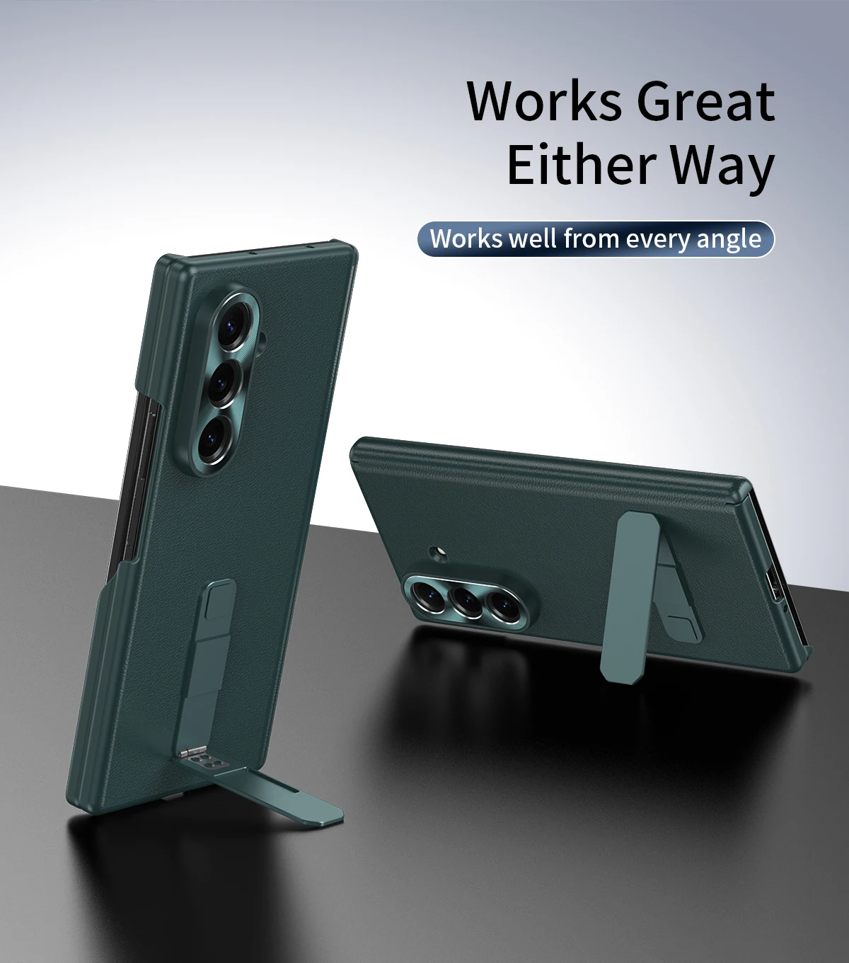 For Samsung Galaxy Z Fold 7 6 5 4 PU Leather Hinge Protect Camera Lens Protector, Phone Case Back Cover with Metal Stand Bracket
For Samsung Galaxy Z Fold 7 6 5 4 PU Leather Hinge Protect Camera Lens Protector, Phone Case Back Cover with Metal Stand Bracket