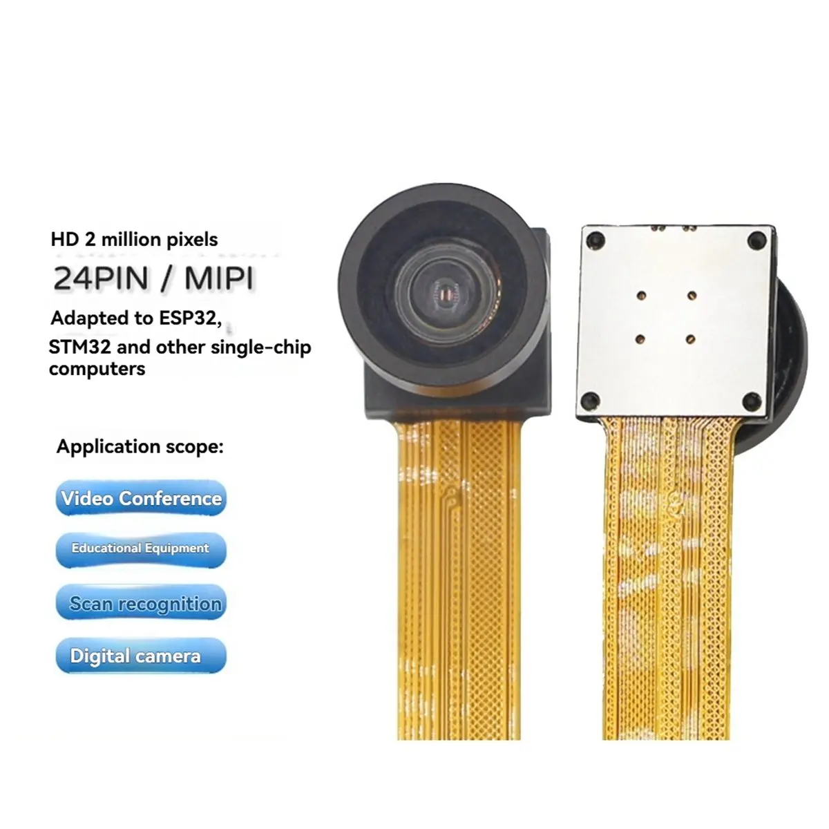Модуль камеры HowAA87 OV2640 для ESP32 CAM, 2 МП, 160 градусов, ночное видение, MIPI DVP, 24-контактный объективный модуль, 2 шт.
Модуль камеры HowAA87 OV2640 для ESP32 CAM, 2 МП, 160 градусов, ночное видение, MIPI DVP, 24-контактный объективный модуль, 2 шт.