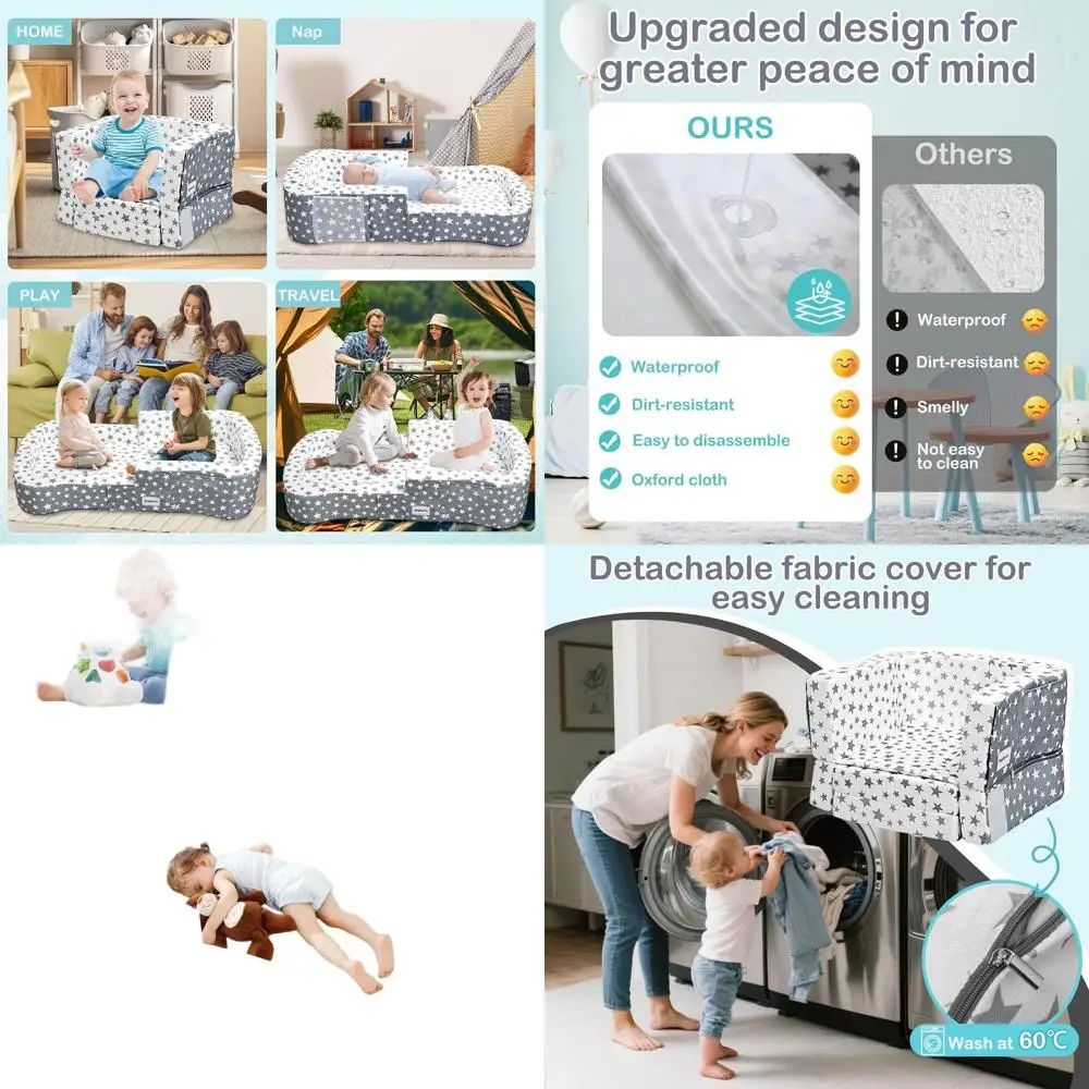 Портативная комбинированная кровать и стул для малышей — раскладывающаяся кроватка с местом для хранения вещей, водонепроницаемая ткань, моющийся чехол, мягкие бархатные звезды
Портативная комбинированная кровать и стул для малышей — раскладывающаяся кроватка с местом для хранения вещей, водонепроницаемая ткань, моющийся чехол, мягкие бархатные звезды