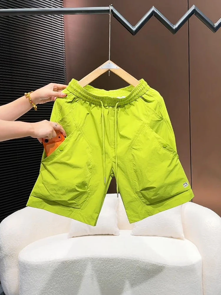 Trendy Men's Summer Loose Breathable Beach Shorts Five-Quarter Casual Workwear Style Pure Color Elastic Waist Polyester Fiber
Trendy Men's Summer Loose Breathable Beach Shorts Five-Quarter Casual Workwear Style Pure Color Elastic Waist Polyester Fiber