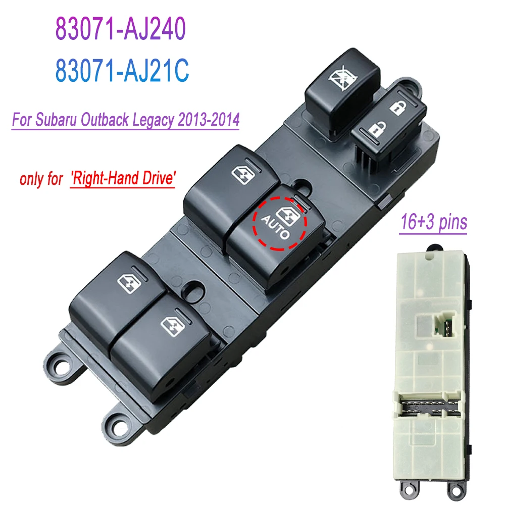For Subaru Outback Legacy 2013-2014 Front Right Electric Power Window Glass Lifter Button Switch 83071-AJ240 83071-AJ21C
For Subaru Outback Legacy 2013-2014 Front Right Electric Power Window Glass Lifter Button Switch 83071-AJ240 83071-AJ21C