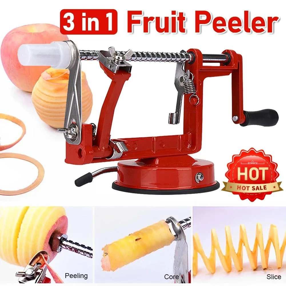 3 in 1 Hand-cranked Fruit Peeler Versatile Potato Apple Peeling Machine Stainless Steel with Suction Base for Household Kitchen
3 in 1 Hand-cranked Fruit Peeler Versatile Potato Apple Peeling Machine Stainless Steel with Suction Base for Household Kitchen
