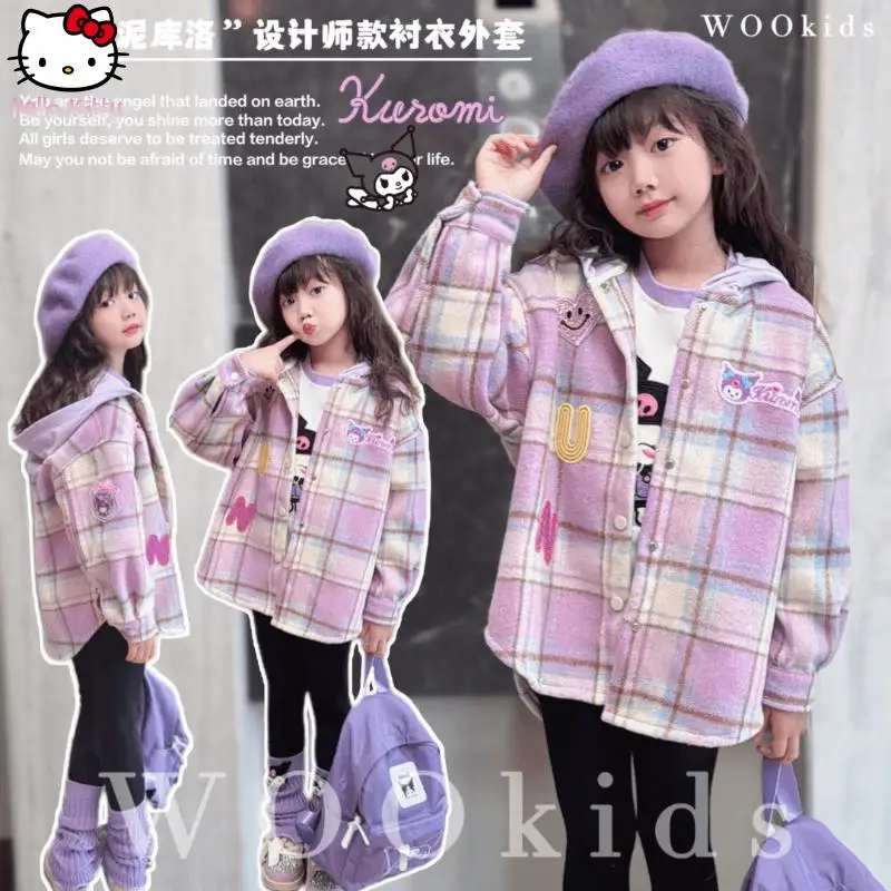 Girl Cinnamoroll Jacket Kawaii Children's Cartoon Kuromi Plaid Shirt Fashion Anime Youth Melody Casual Hooded Cardigan
Girl Cinnamoroll Jacket Kawaii Children's Cartoon Kuromi Plaid Shirt Fashion Anime Youth Melody Casual Hooded Cardigan