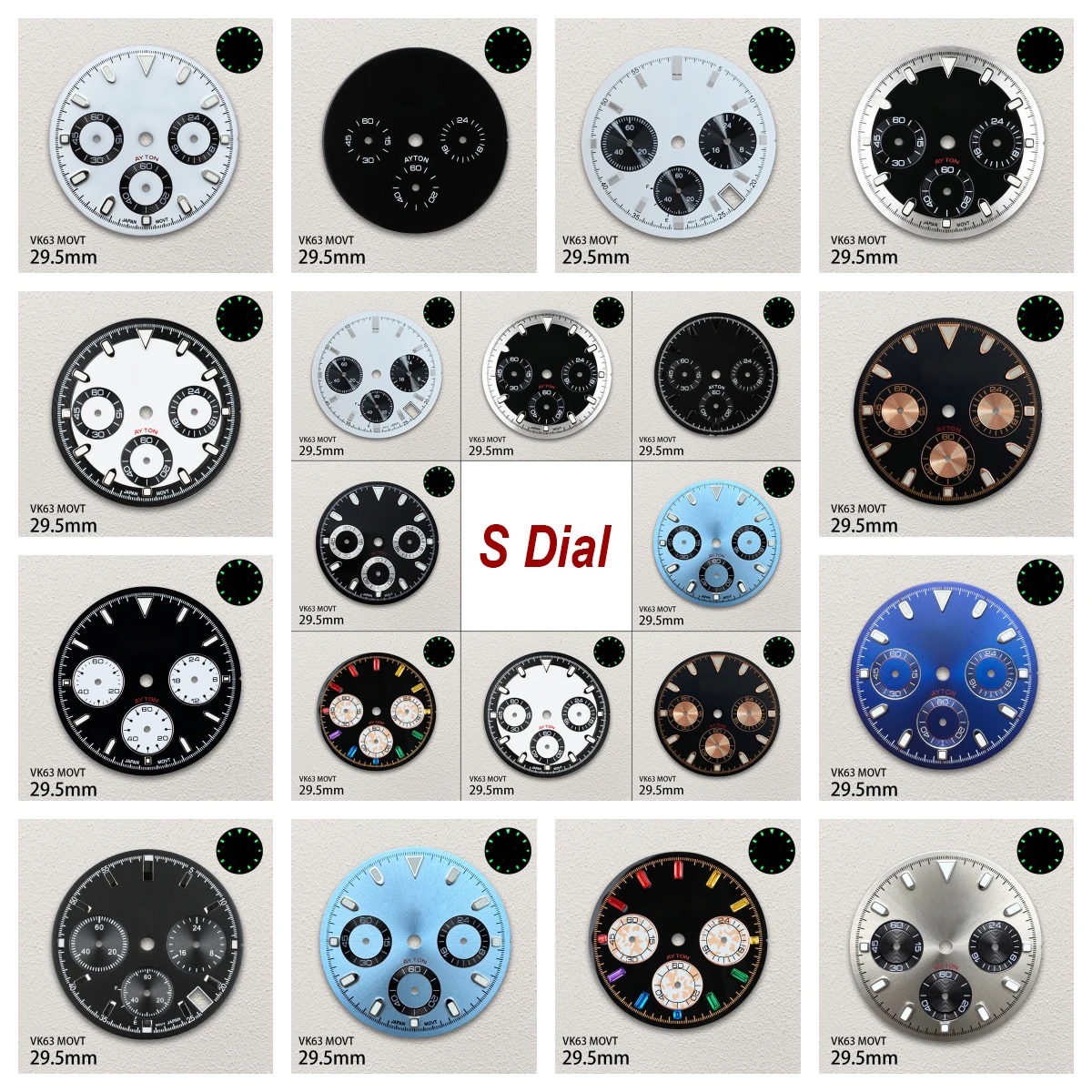 29.5mm S Logo DTN Panda Dial Fit VK63 Movement Green Luminous High-Quality Dial Watch Modification Accessories
29.5mm S Logo DTN Panda Dial Fit VK63 Movement Green Luminous High-Quality Dial Watch Modification Accessories