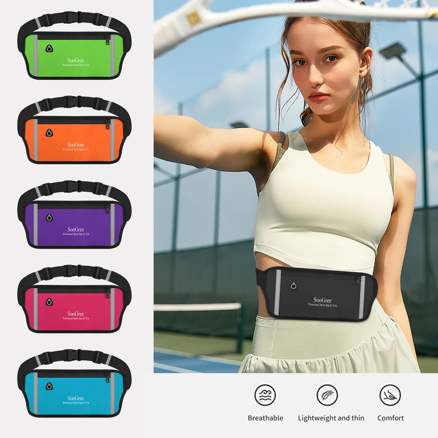 SooGree Running Belt Fanny Pack Running Waist Pack Women Men Crossbody Bags Slim Reflective Runner Pouch Belt Cell Phone Holder
SooGree Running Belt Fanny Pack Running Waist Pack Women Men Crossbody Bags Slim Reflective Runner Pouch Belt Cell Phone Holder