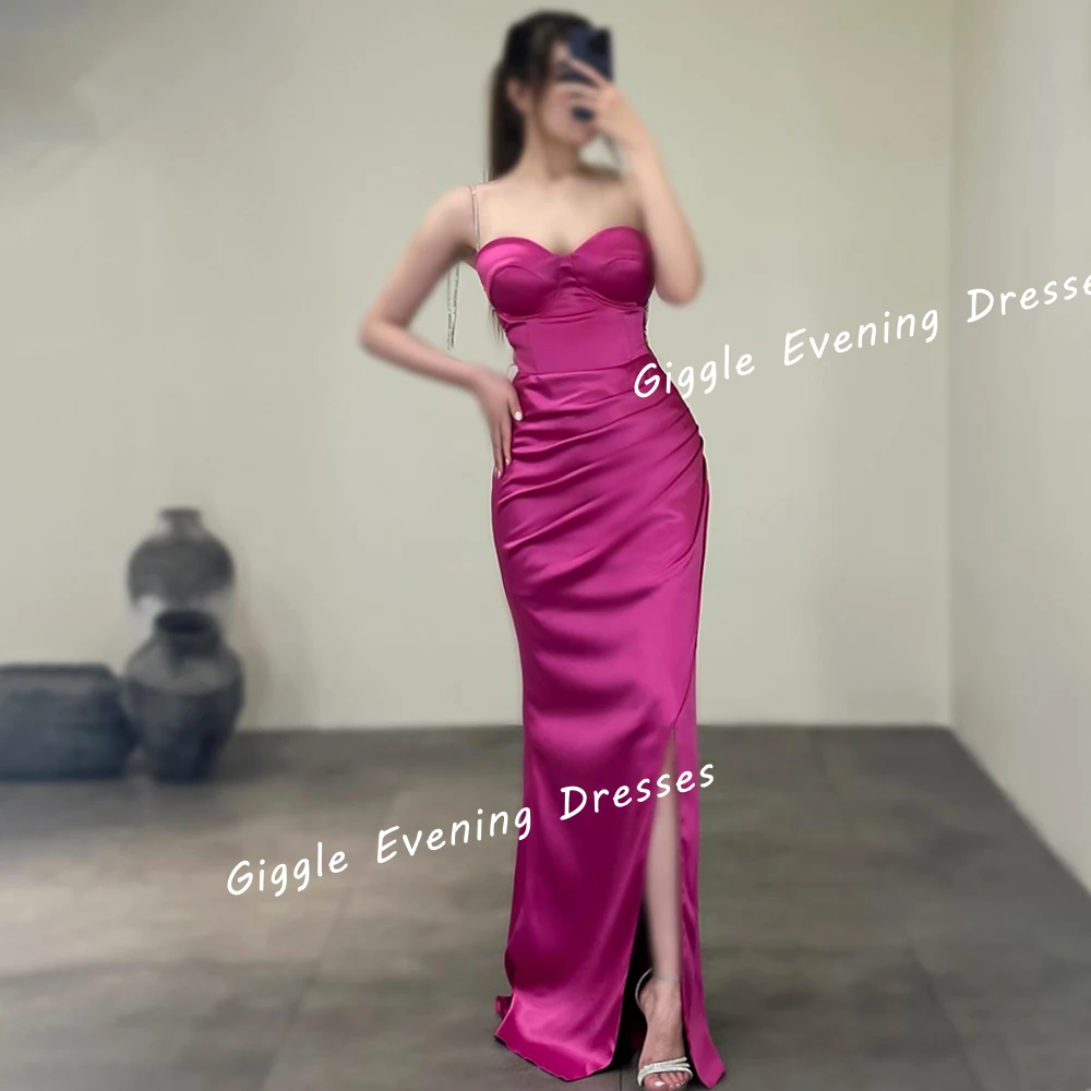 Giggle Spaghetti Strap Party Gowns Satin فساتين سهرة Close-Fitting New Arab Slit Floor-Length Fashion Women Evening Dresses 2024
Giggle Spaghetti Strap Party Gowns Satin فساتين سهرة Close-Fitting New Arab Slit Floor-Length Fashion Women Evening Dresses 2024