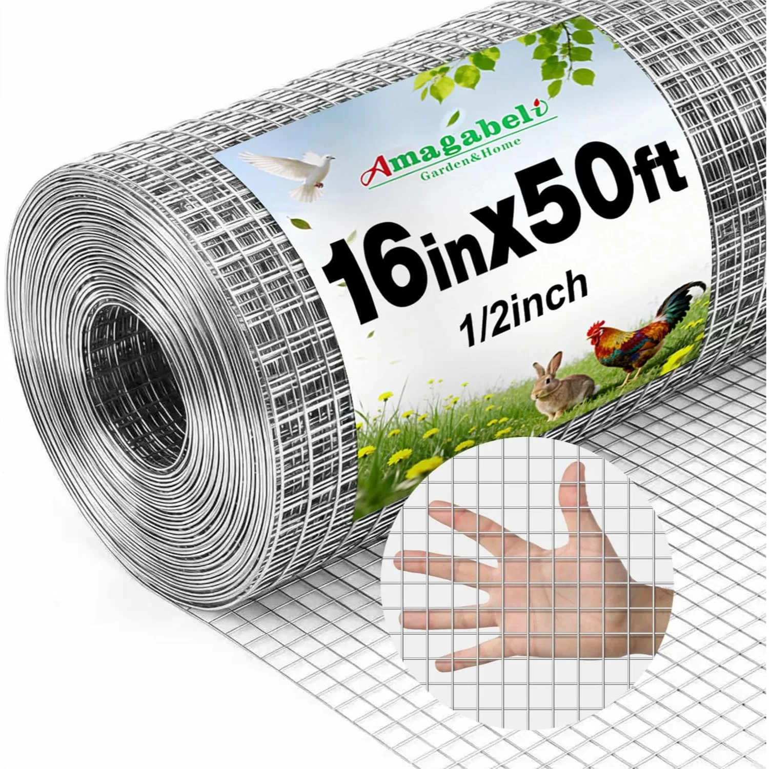 True 19 Gauge Hardware Cloth 1/2 Inch 16inx50ft Double-Layer Galvanized After Weld Chicken Wire Mesh Roll For Fencing Plant Supports Poultry Netting Rabbit Cage Snake Gopher Fence Coop
True 19 Gauge Hardware Cloth 1/2 Inch 16inx50ft Double-Layer Galvanized After Weld Chicken Wire Mesh Roll For Fencing Plant Supports Poultry Netting Rabbit Cage Snake Gopher Fence Coop